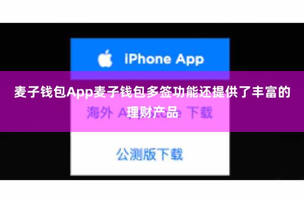 麦子钱包App麦子钱包多签功能还提供了丰富的理财产品
