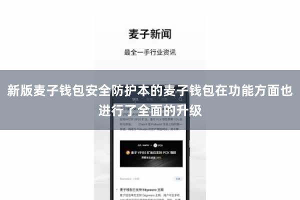 新版麦子钱包安全防护本的麦子钱包在功能方面也进行了全面的升级