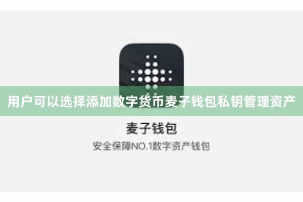 用户可以选择添加数字货币麦子钱包私钥管理资产
